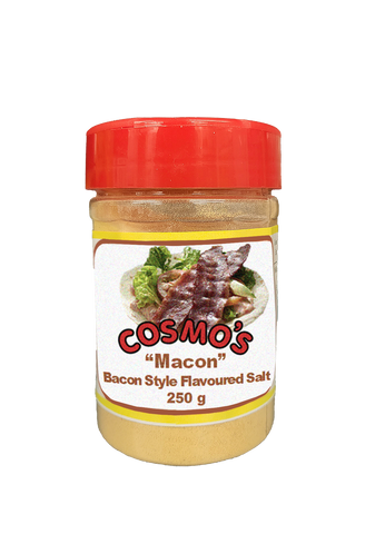 Cosmo's “Macon” Bacon Style Flavoured Salt Retail Shaker 250gm